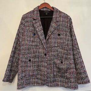 Halogen Multicolor Plaid Tweed Blazer, Women’s Plus Size 3X